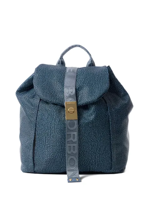 Borbonese medium logo strap backpack