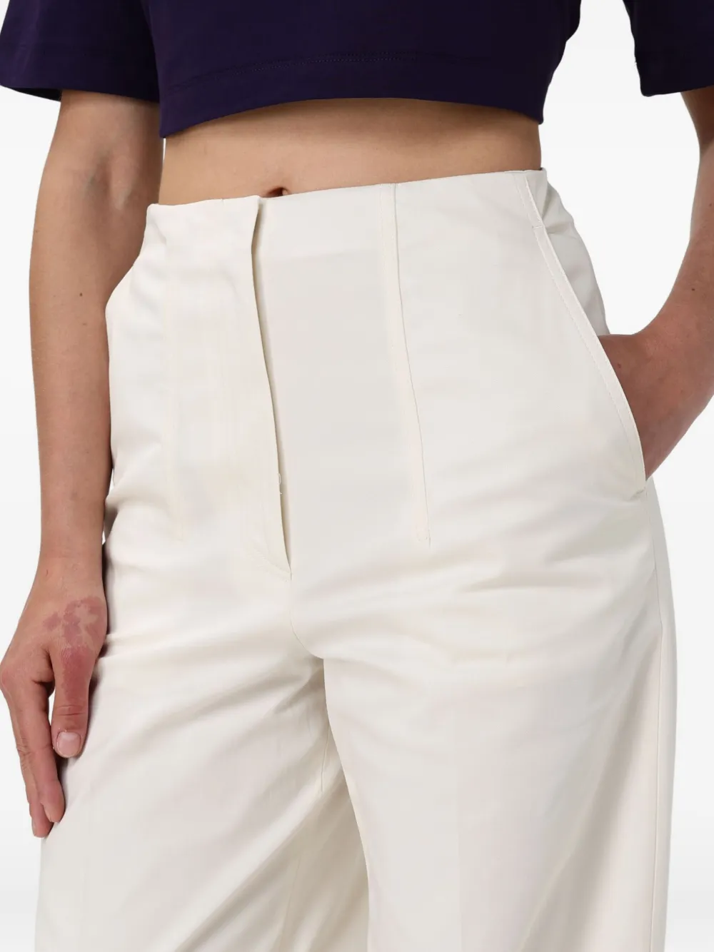 Msgm Prassed-crease Trousers In White