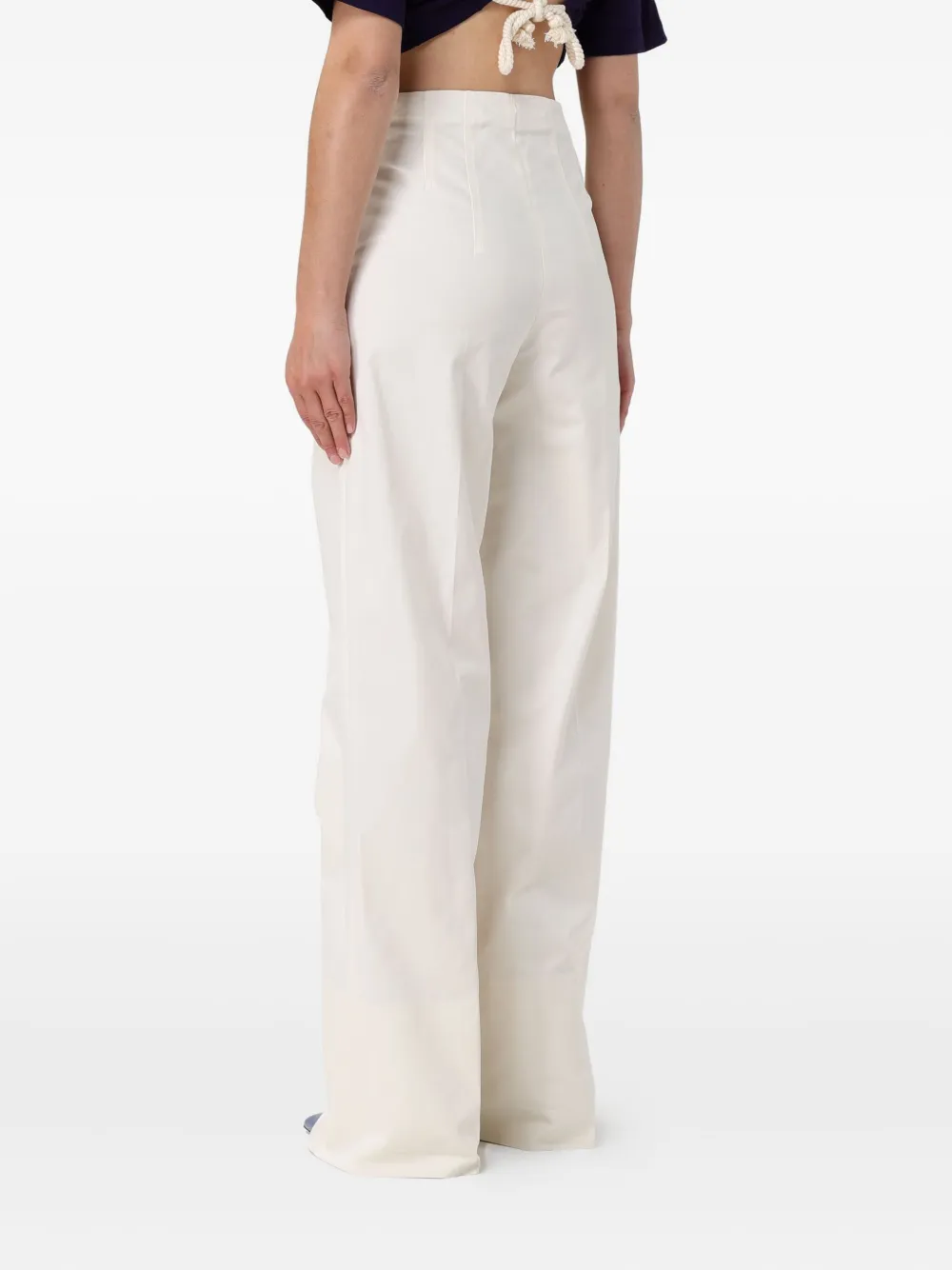 Msgm Prassed-crease Trousers In White