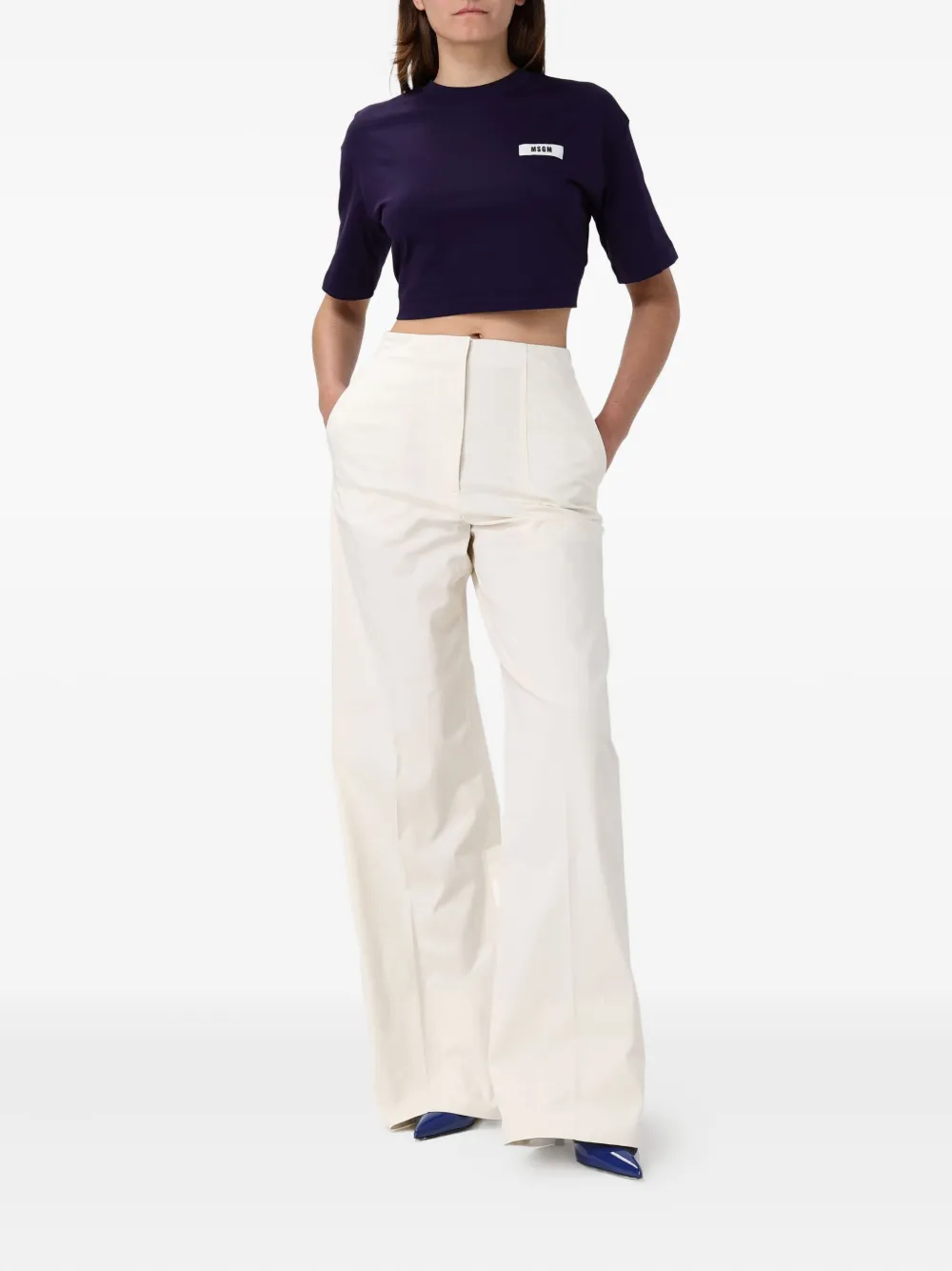 Msgm Prassed-crease Trousers In White