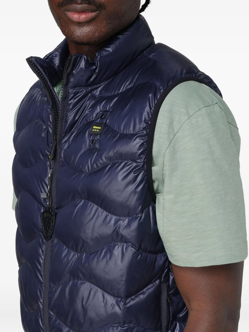 Blauer Danny Quilted Gilet In Blue