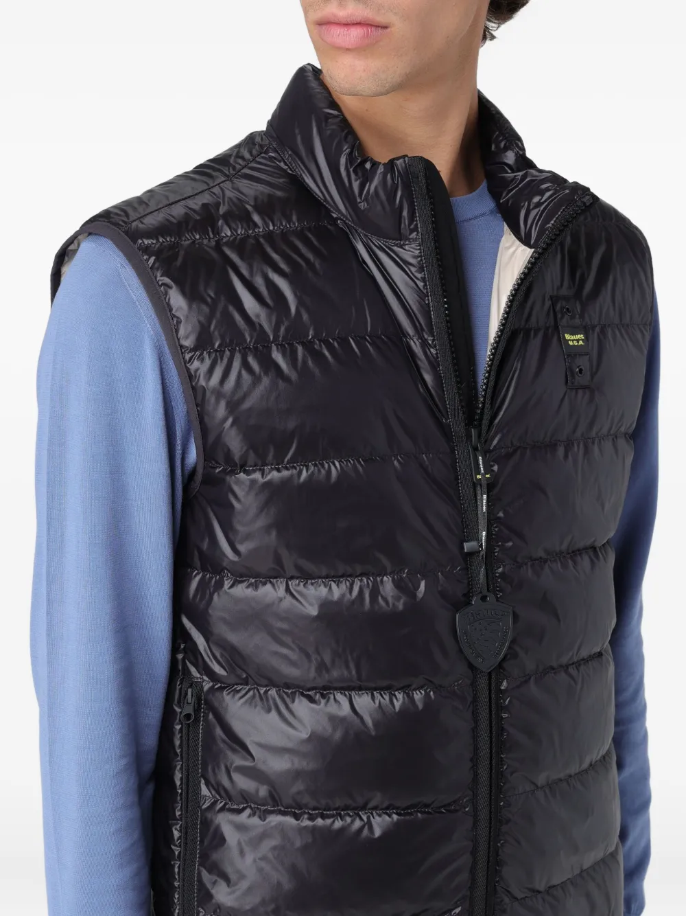 Blauer Rawson Quilted Gilet In Black