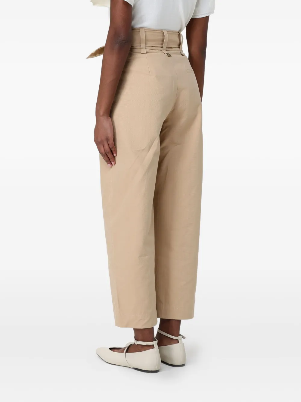 TWINSET belted cropped trousers - Beige