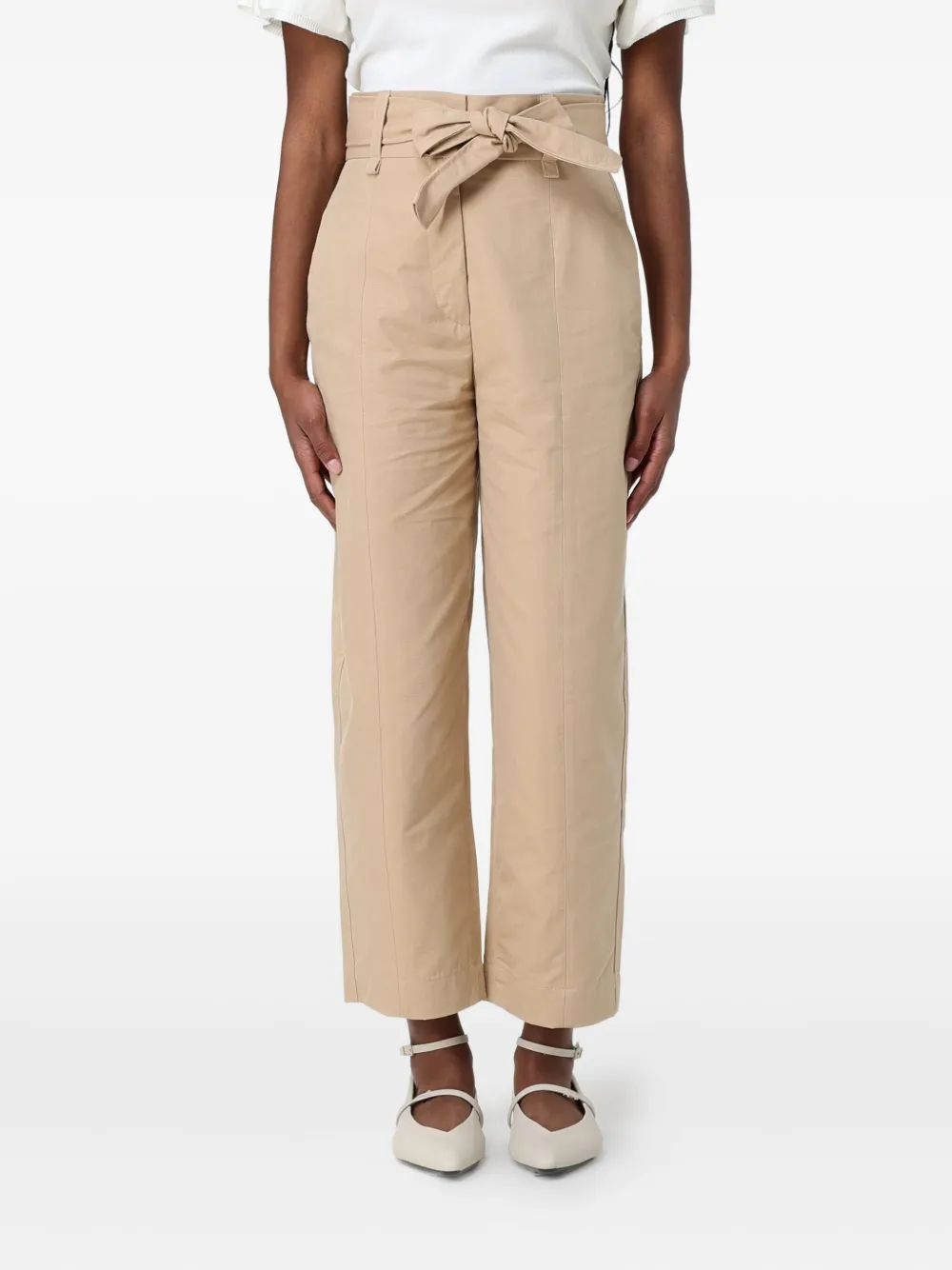 TWINSET belted cropped trousers - Toni neutri