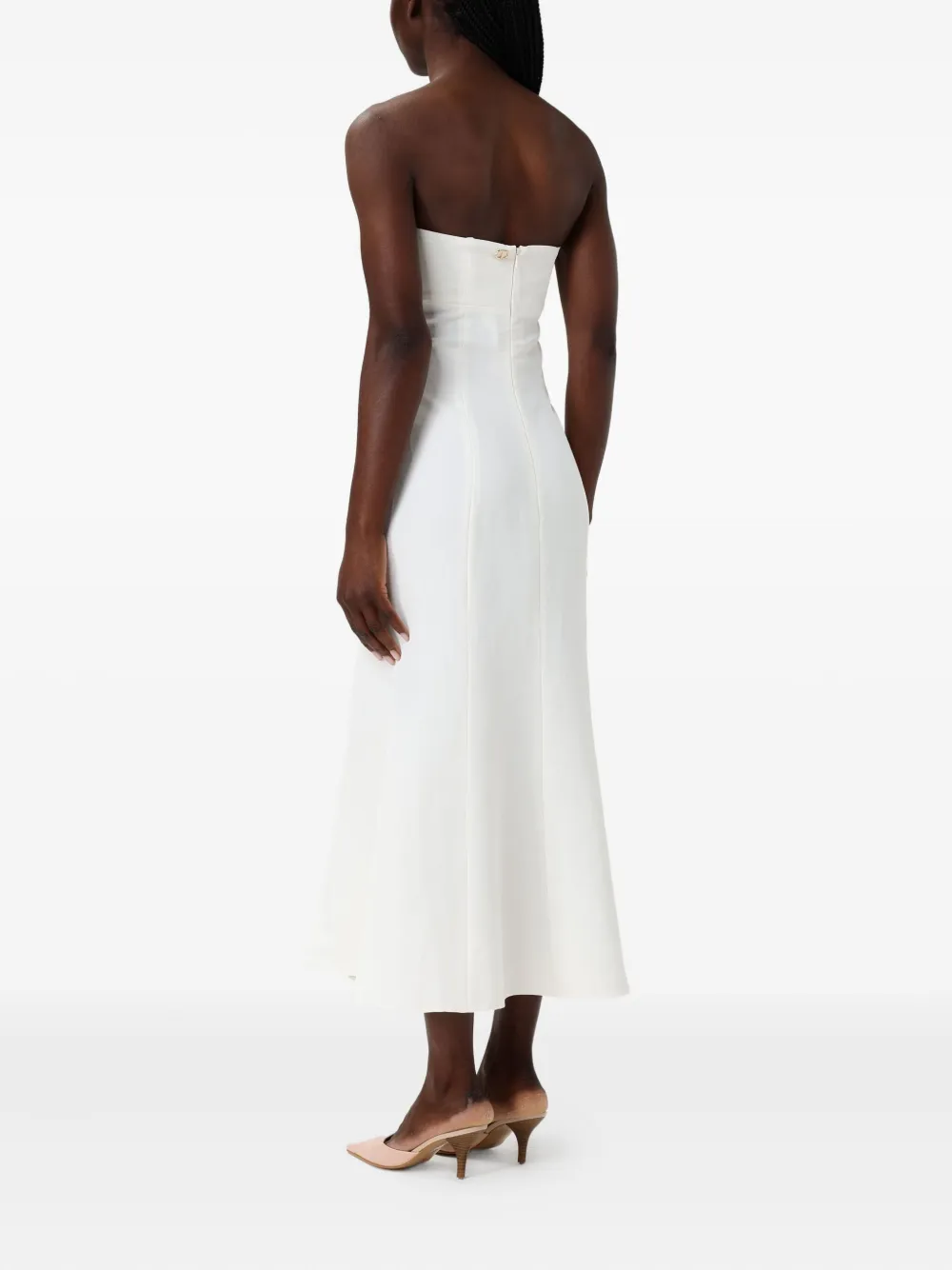 TWINSET bustier slit midi dress - Wit