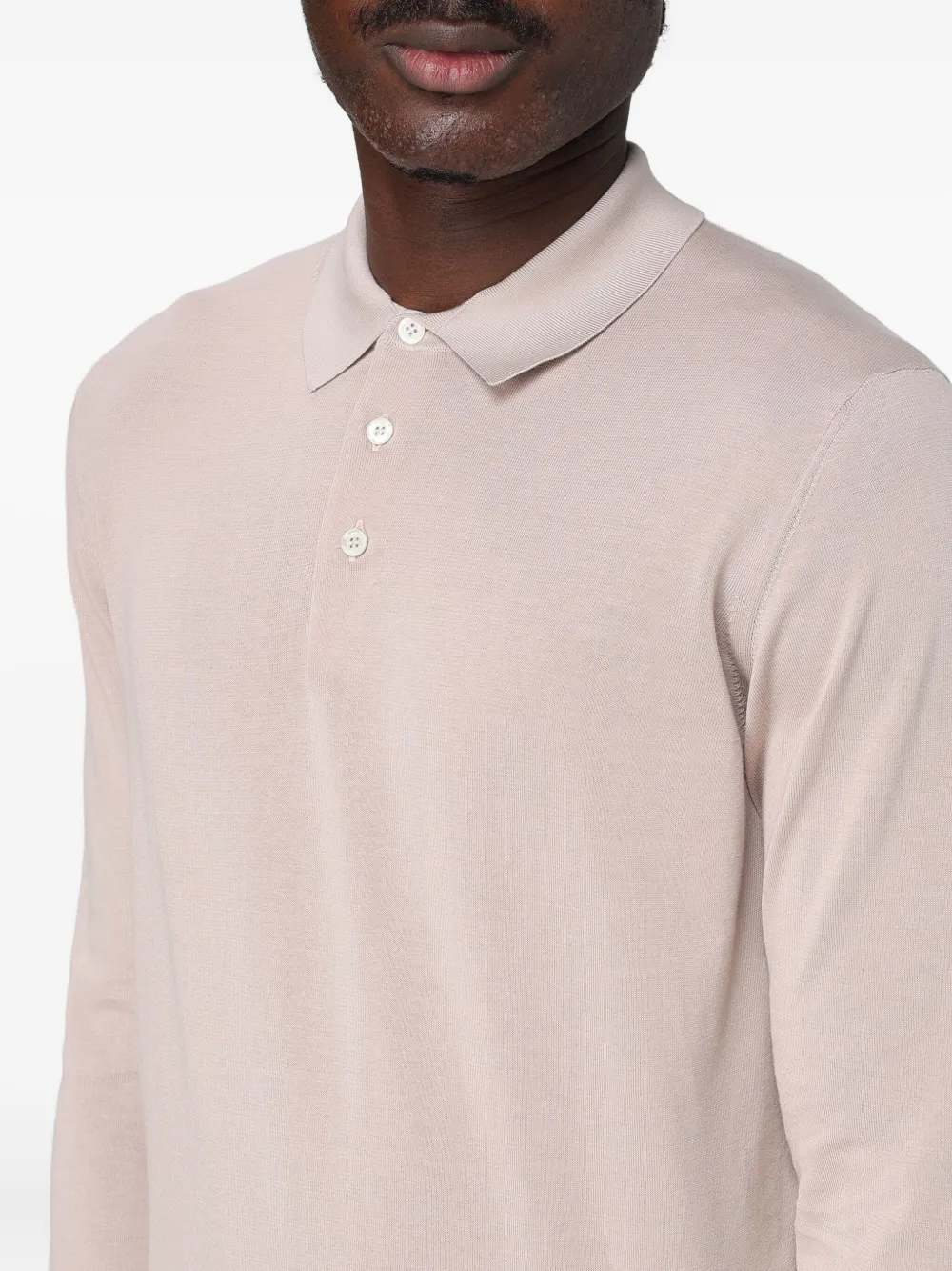 Drumohr Long-sleeve Polo Shirt In Neutral