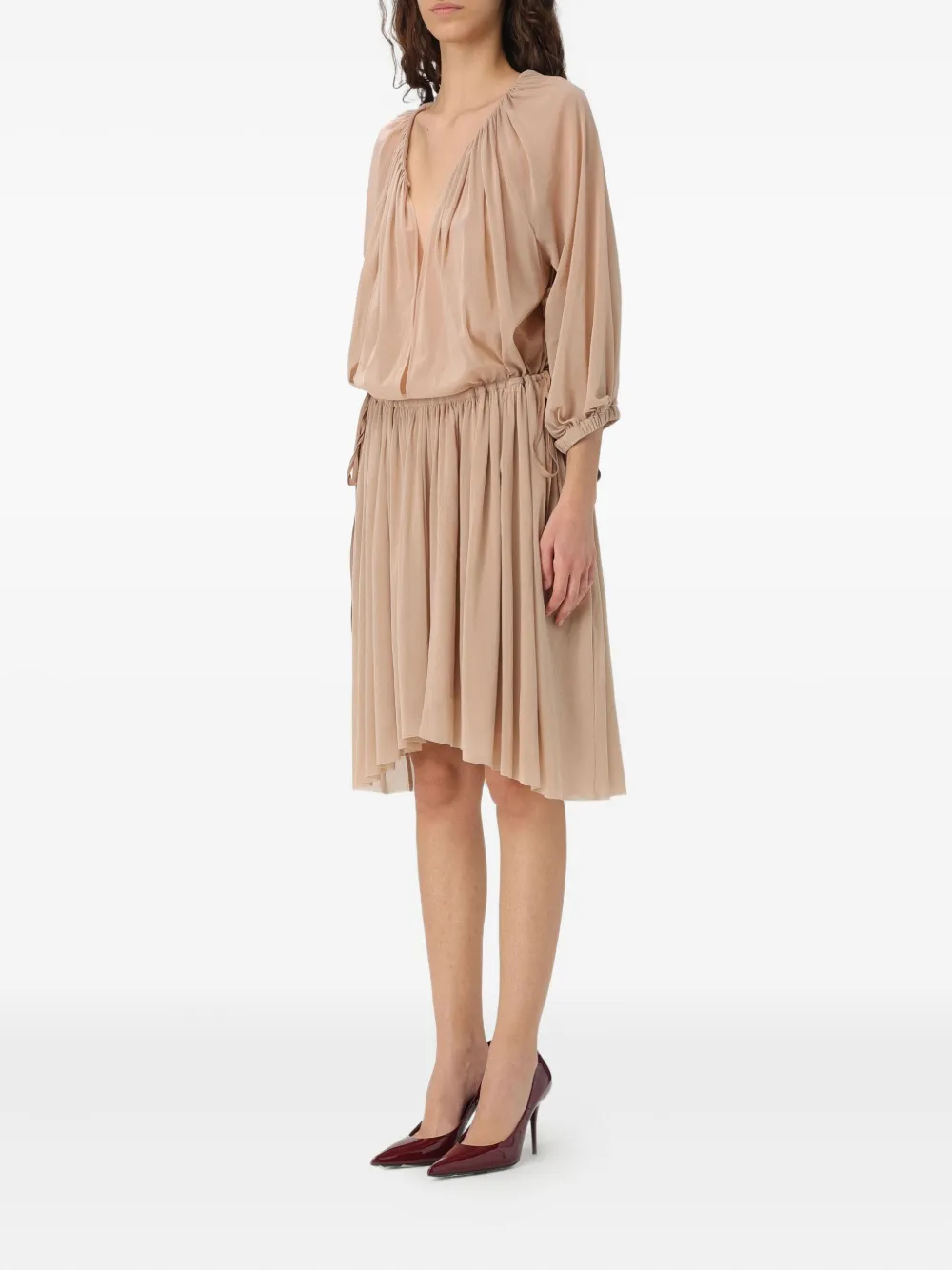 Philosophy Di Lorenzo Serafini Stretch tulen jurk - Beige