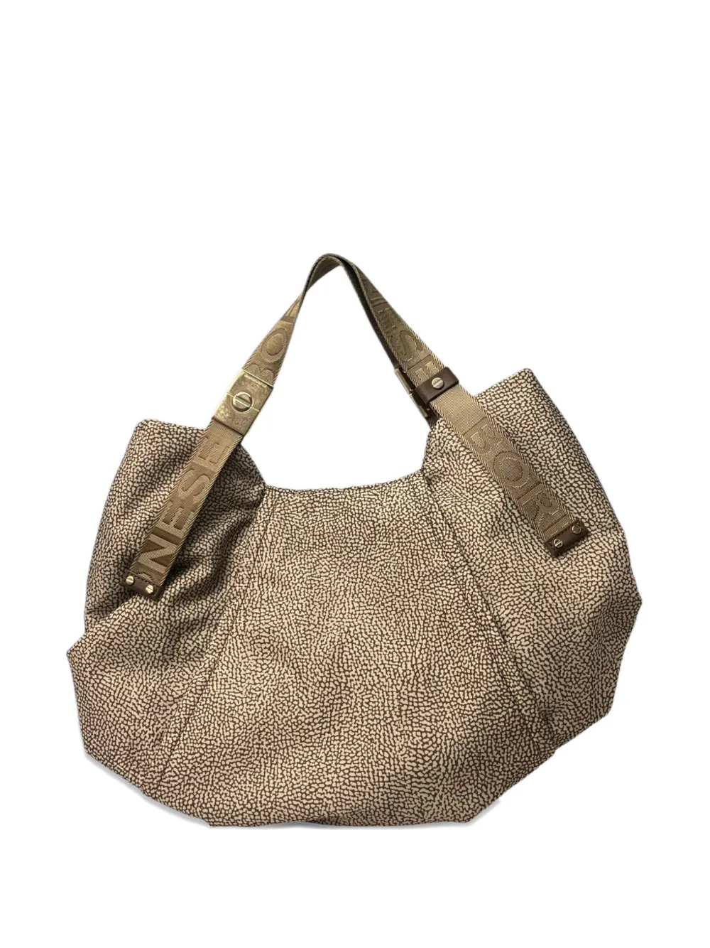 Borbonese print medium shoulder bag - Beige