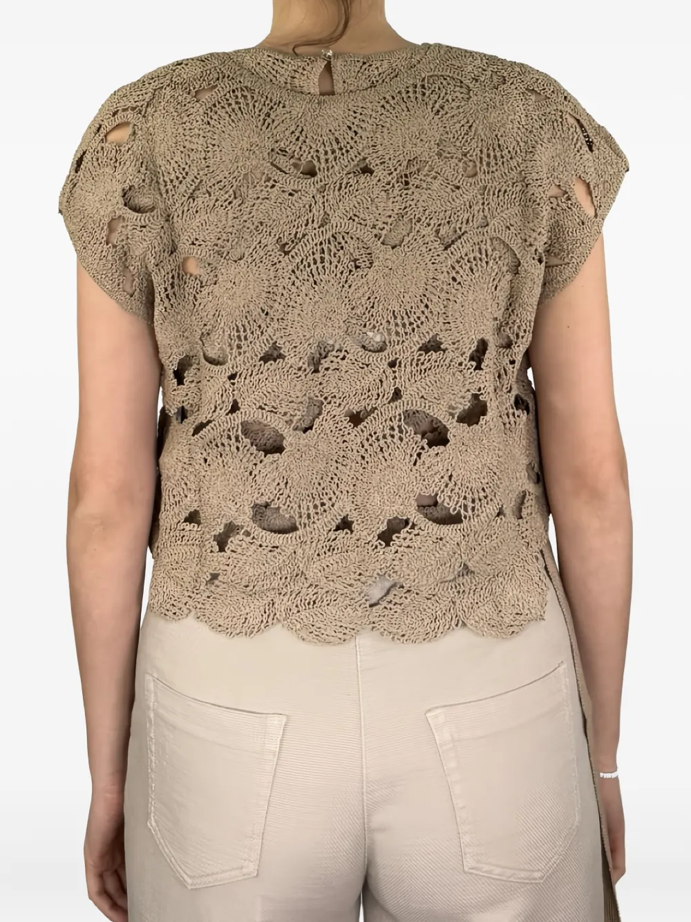  Kangra Openwork-knit Blouse - Neutrals 