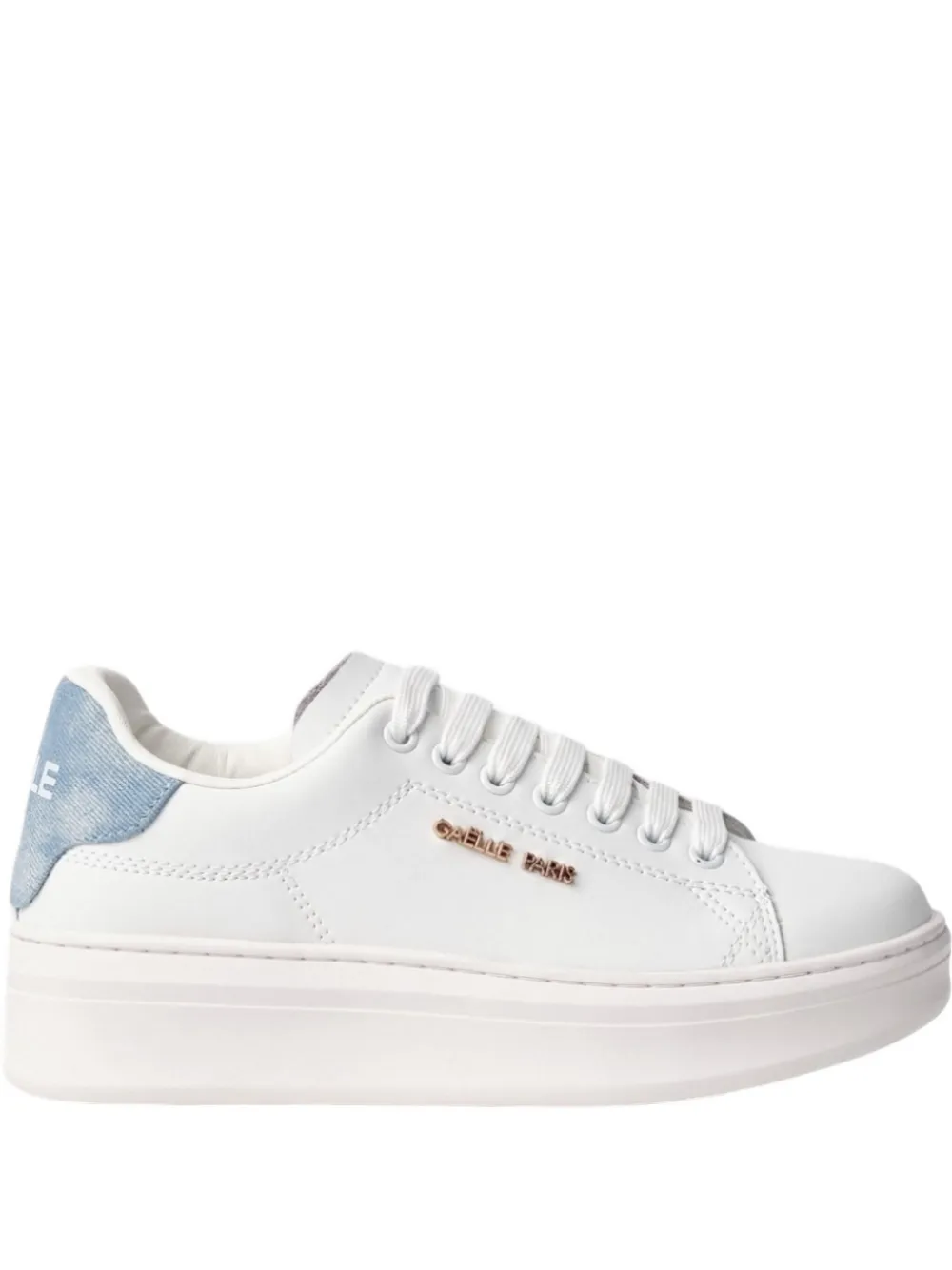Gaëlle Denim Insert Sneakers In White
