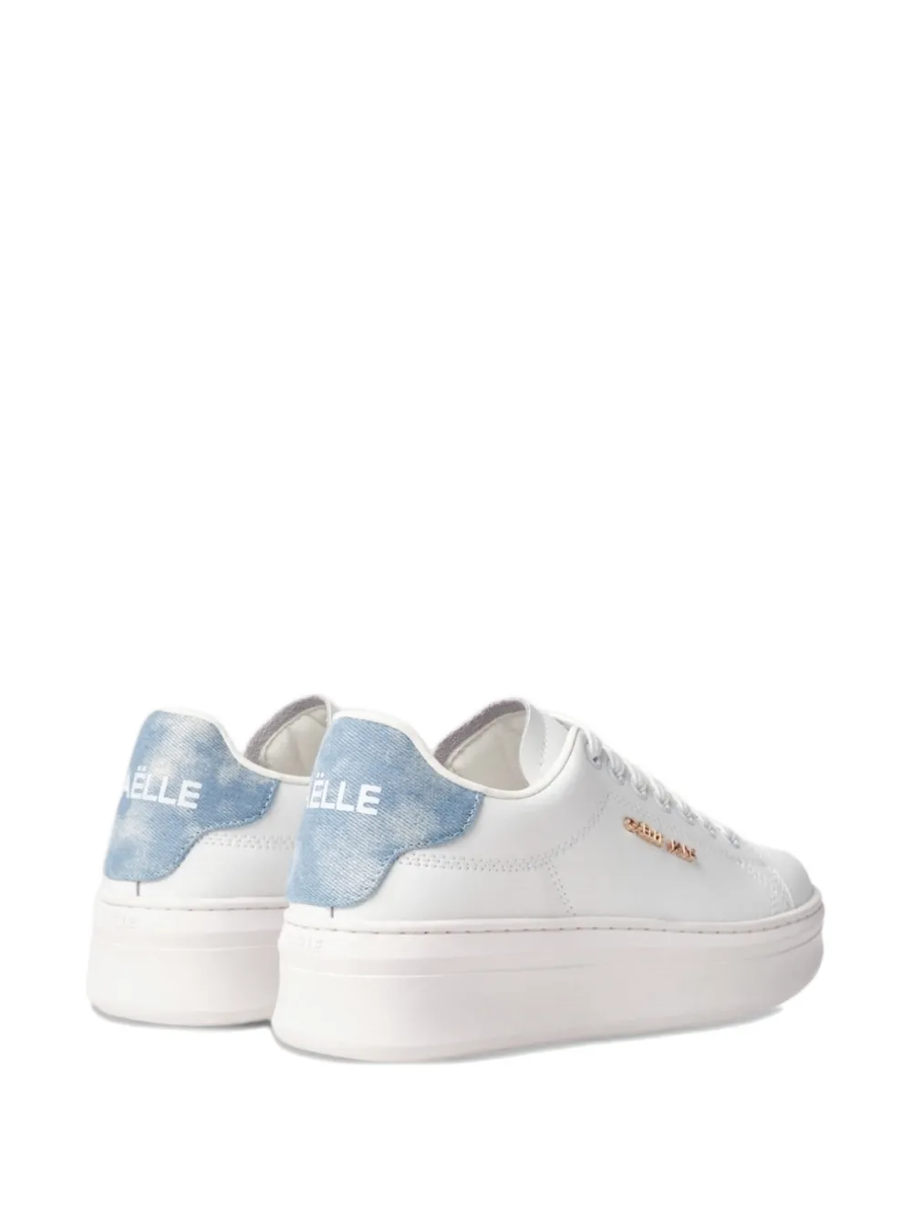 Gaëlle Denim Insert Sneakers In White