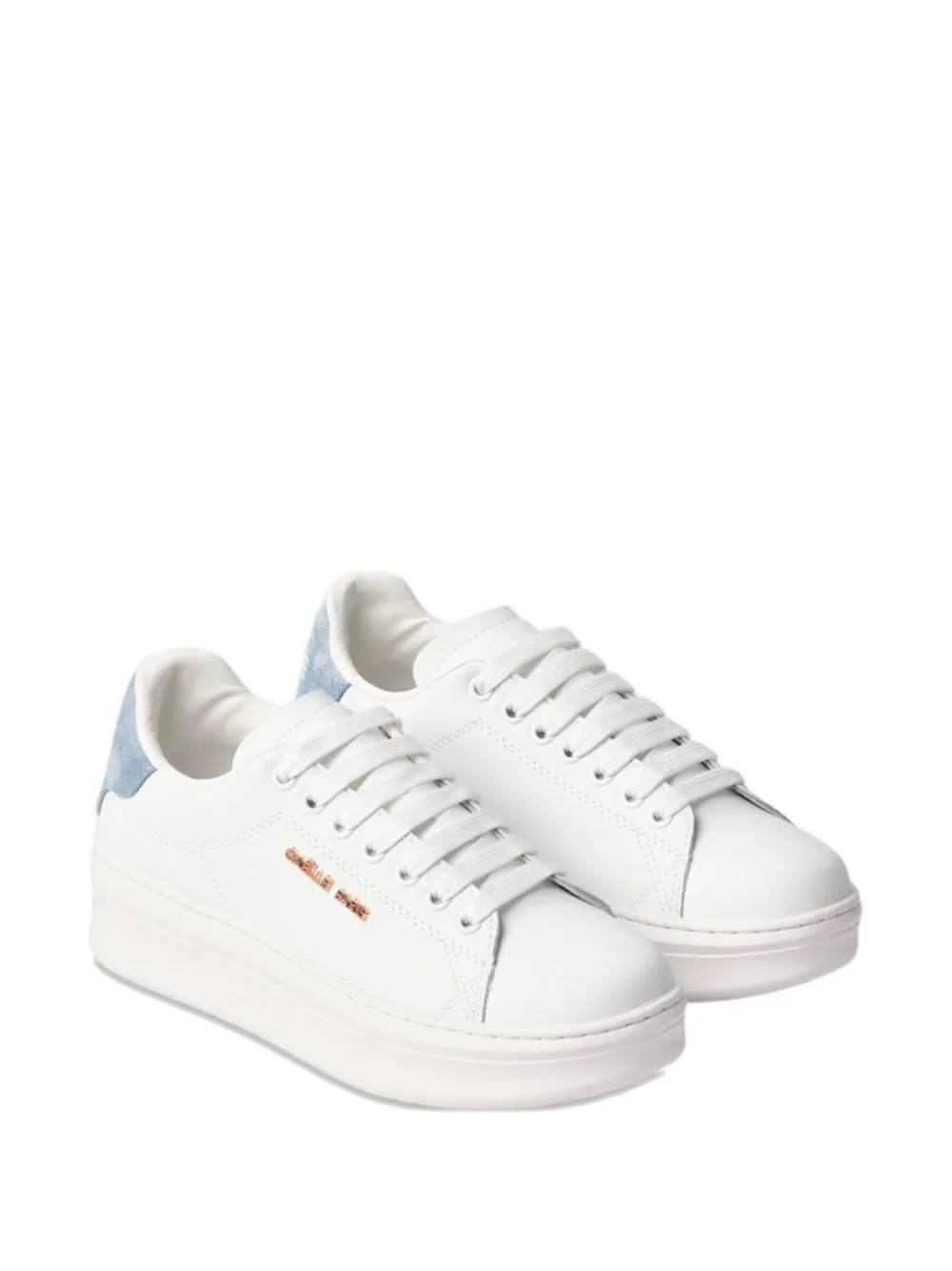Gaëlle Denim Insert Sneakers In White