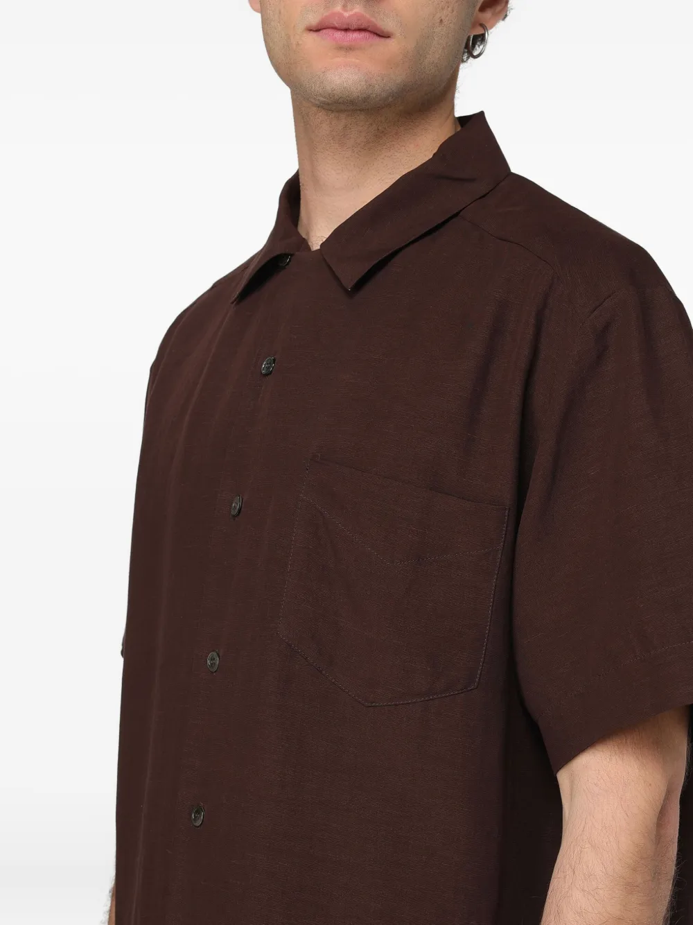 Apc Roy Pocket Short-sleeve Shirt In Brown