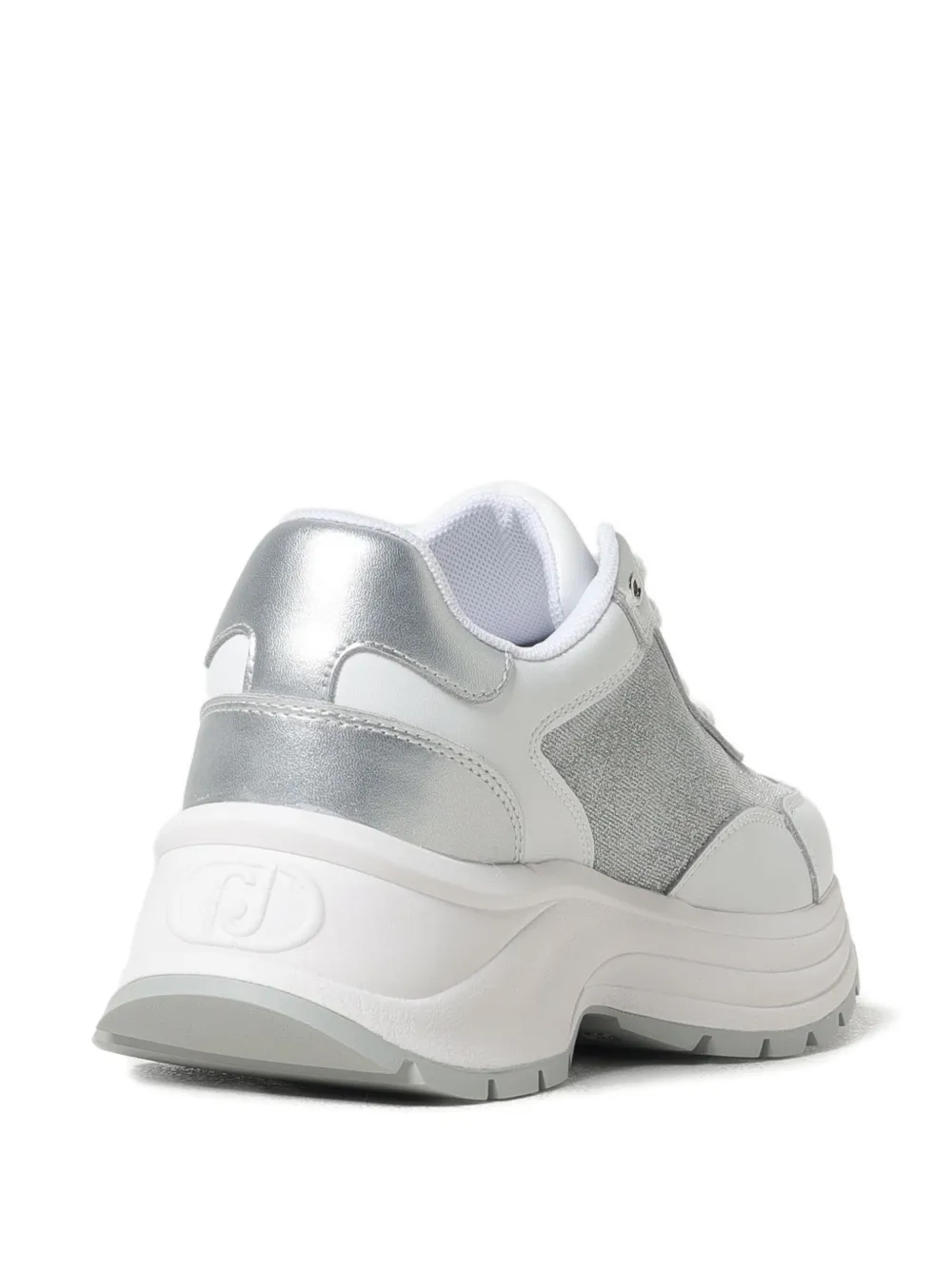 Liu •jo Glitter Panelled Sneakers In White