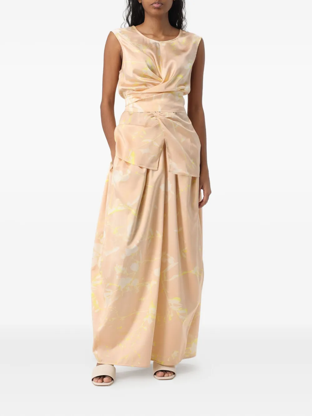 Fabiana Filippi tie-fastening sleeveless top - Beige