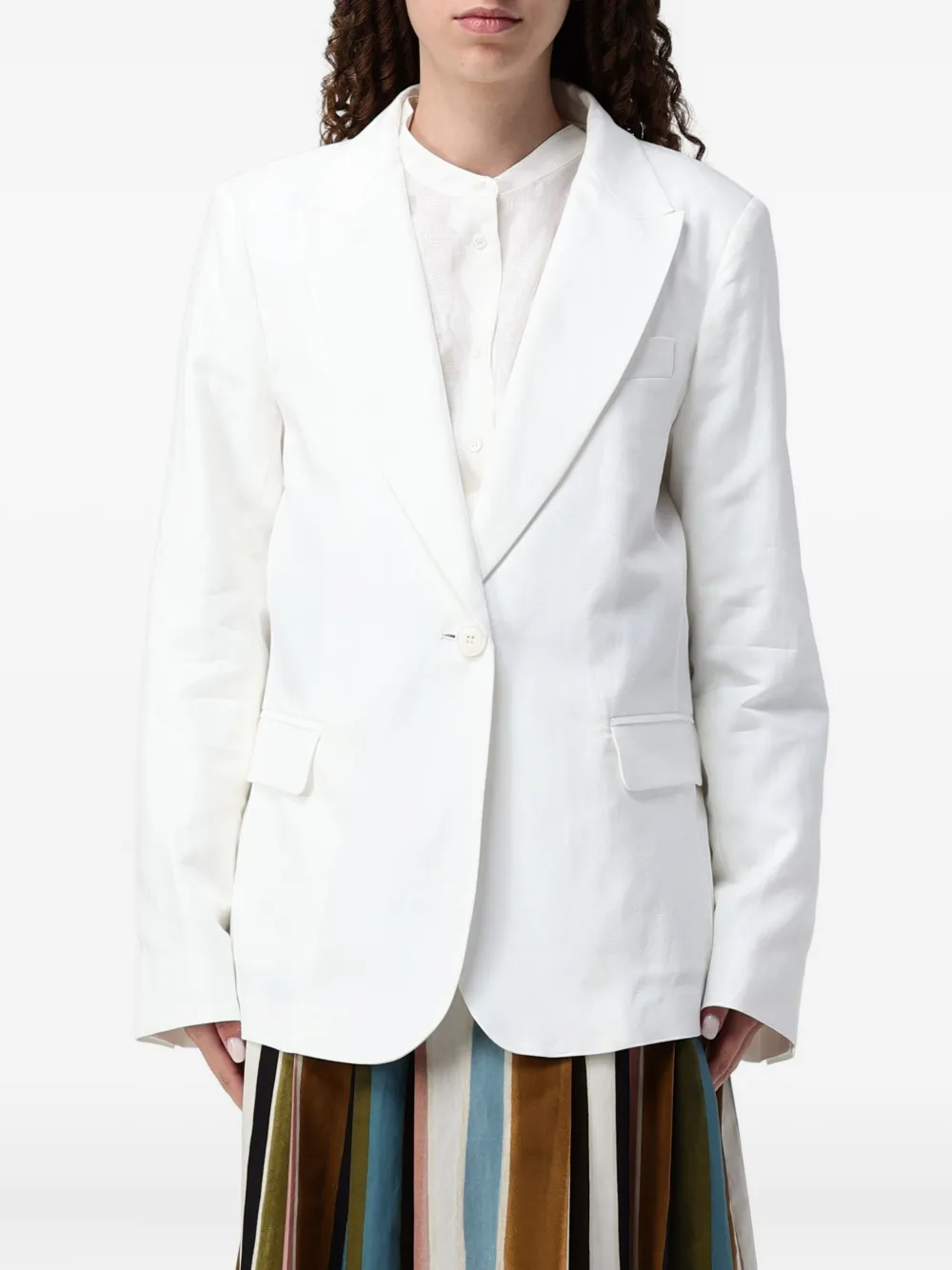 Weekend Max Mara Pocket Single-breasted Quito Blazer In White