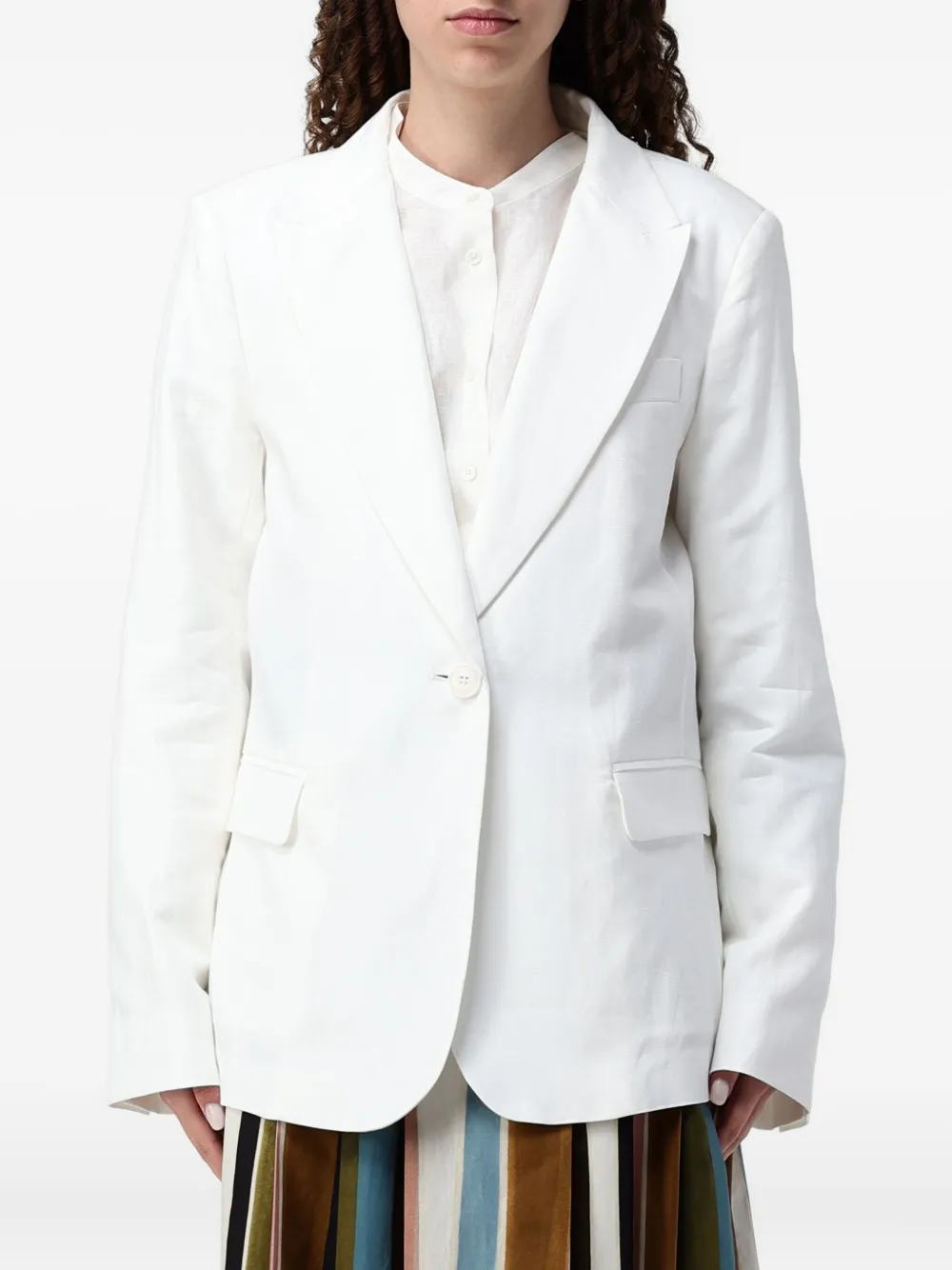 Weekend Max Mara pocket single-breasted quito blazer | White | Image 1