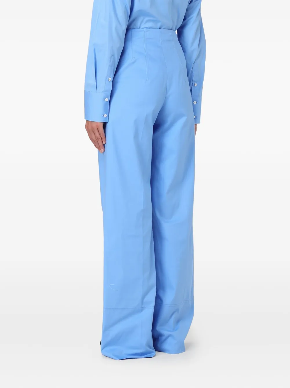 Msgm High-waisted Trousers In Blue