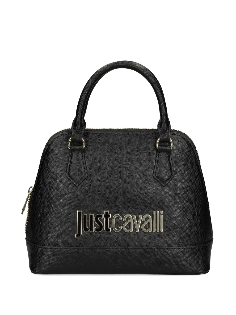 Just Cavalli Logo-plaque Tote Bag In Black