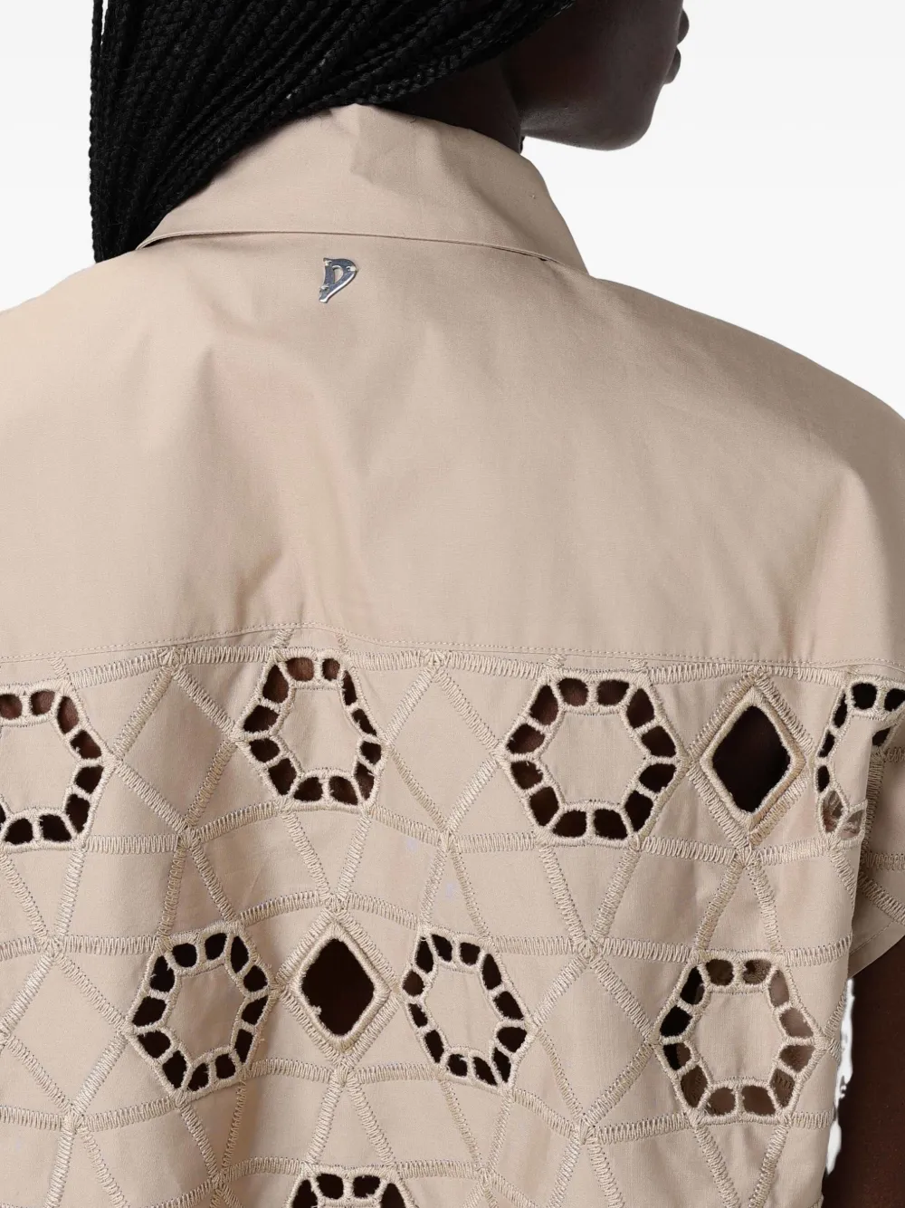 DONDUP Blouse met uitgesneden zak Beige