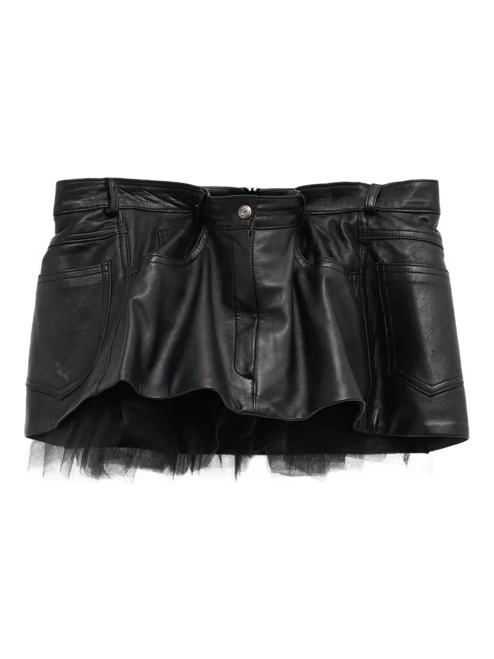 August Barron layered mini skirt | Black | Image 1