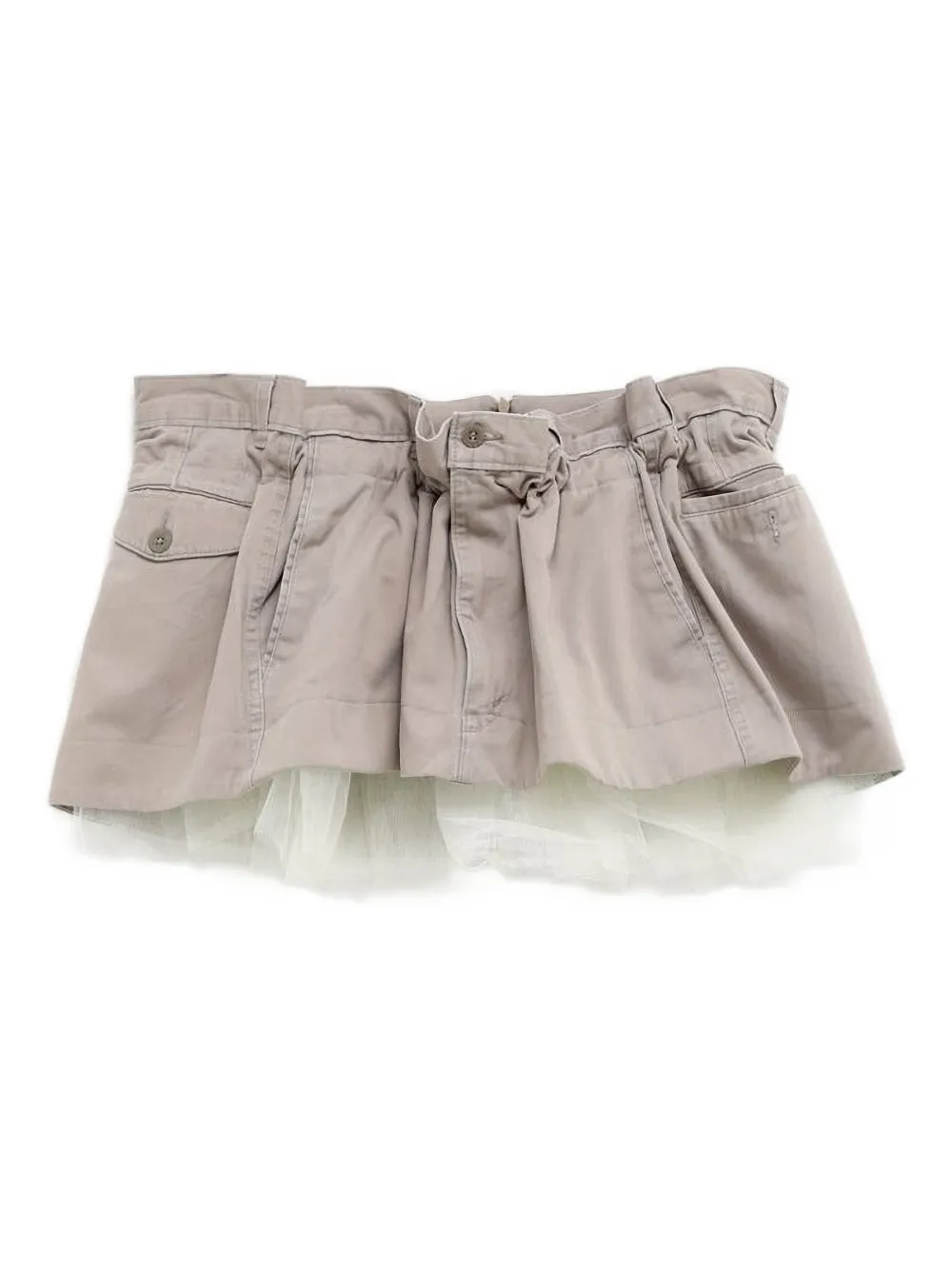 August Barron layered mini skirt | Neutrals | Image 1