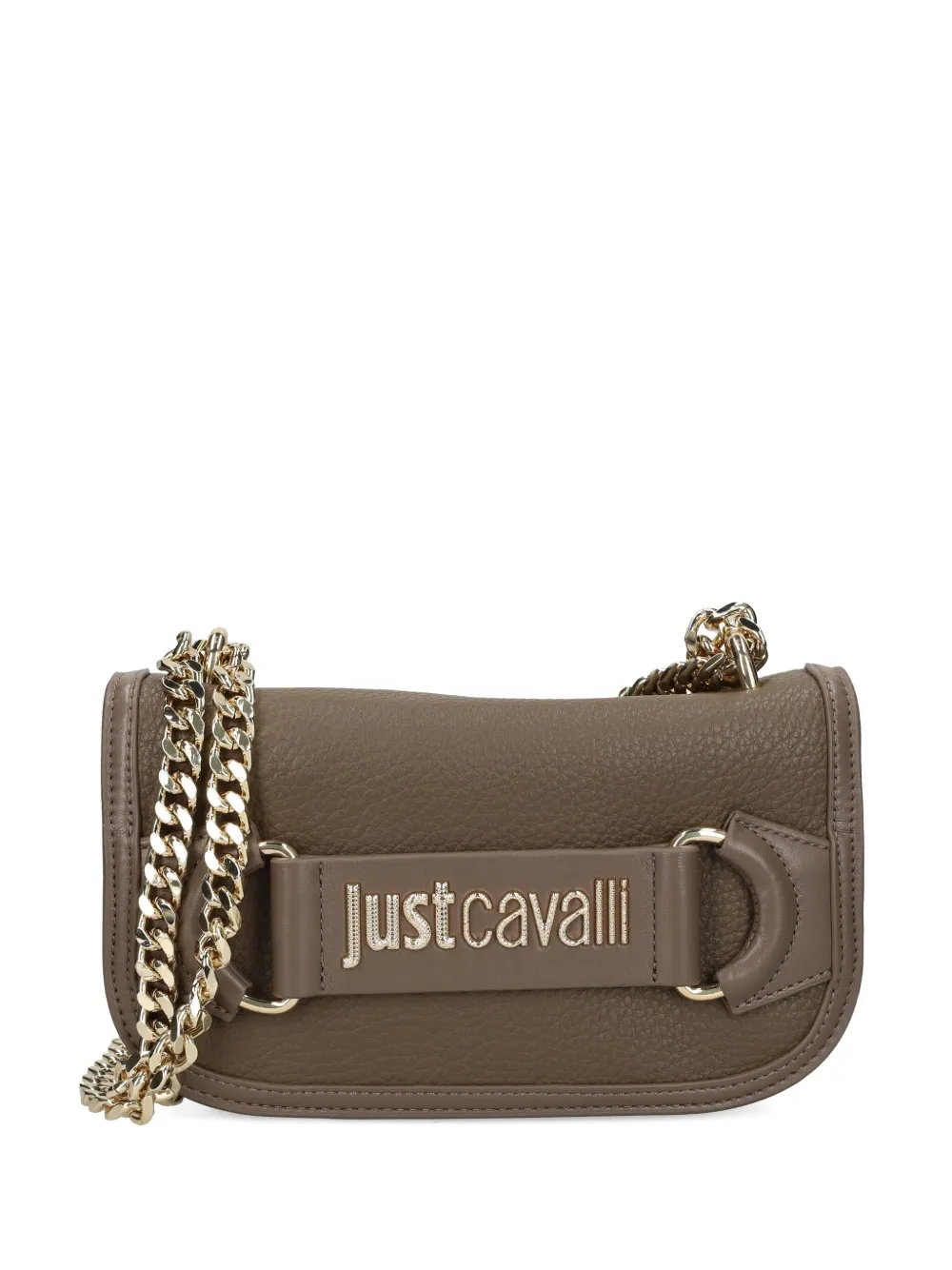 Just Cavalli Logo-plaque Cross Body Bag In Brown