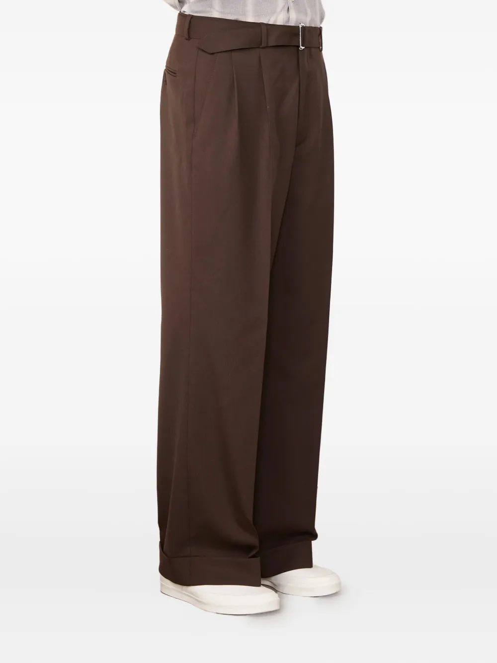 Officine Generale Evans belted pleated trousers | Brown | Image 1