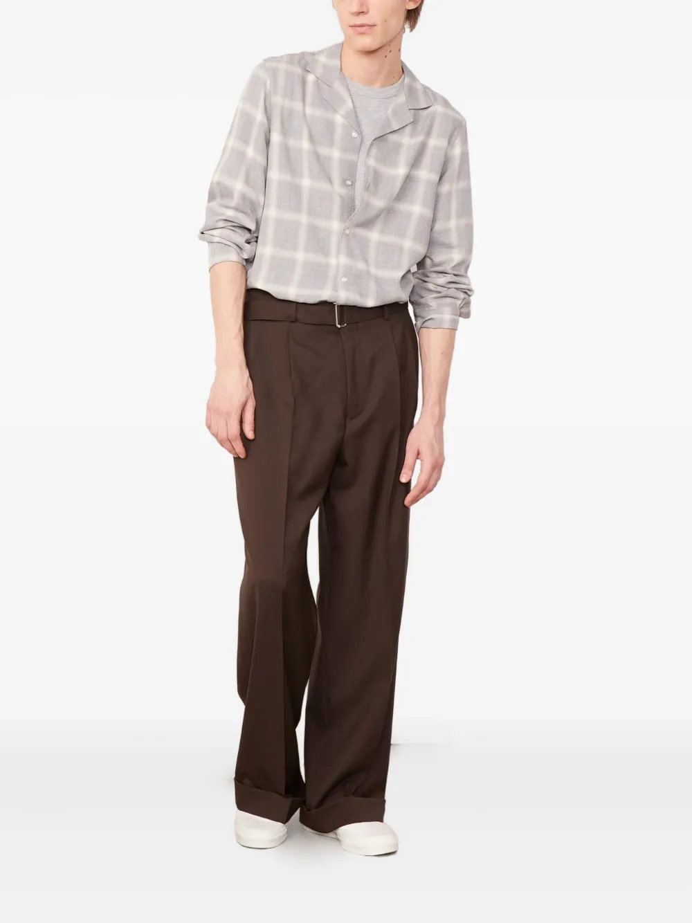 Officine Generale Evans belted pleated trousers | Wide Leg Pants | Image 2