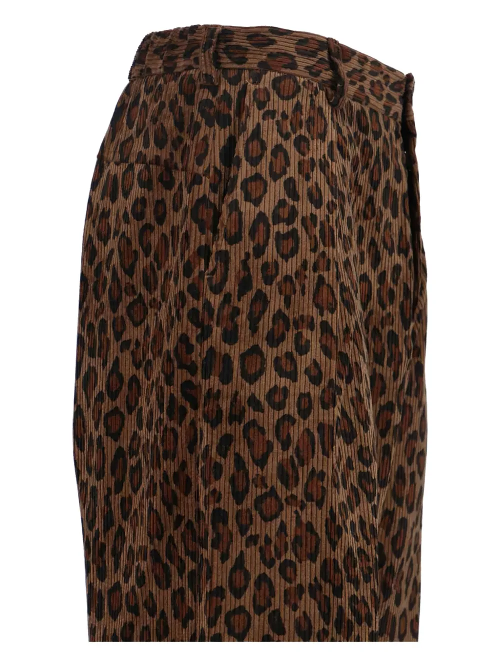 Sibel Saral Cropped Trousers With Bold Leopard Print In Animal Print