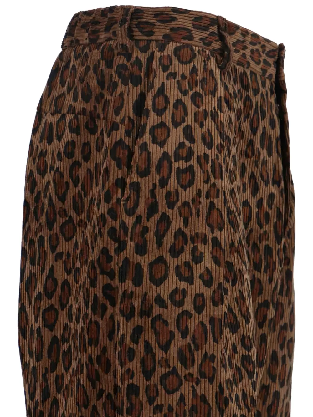 Sibel Saral Broek met luipaard intarsia Bruin