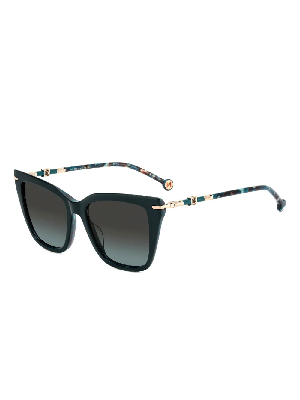 Carolina Herrera square-frame patterned-arms sunglasses - Blauw