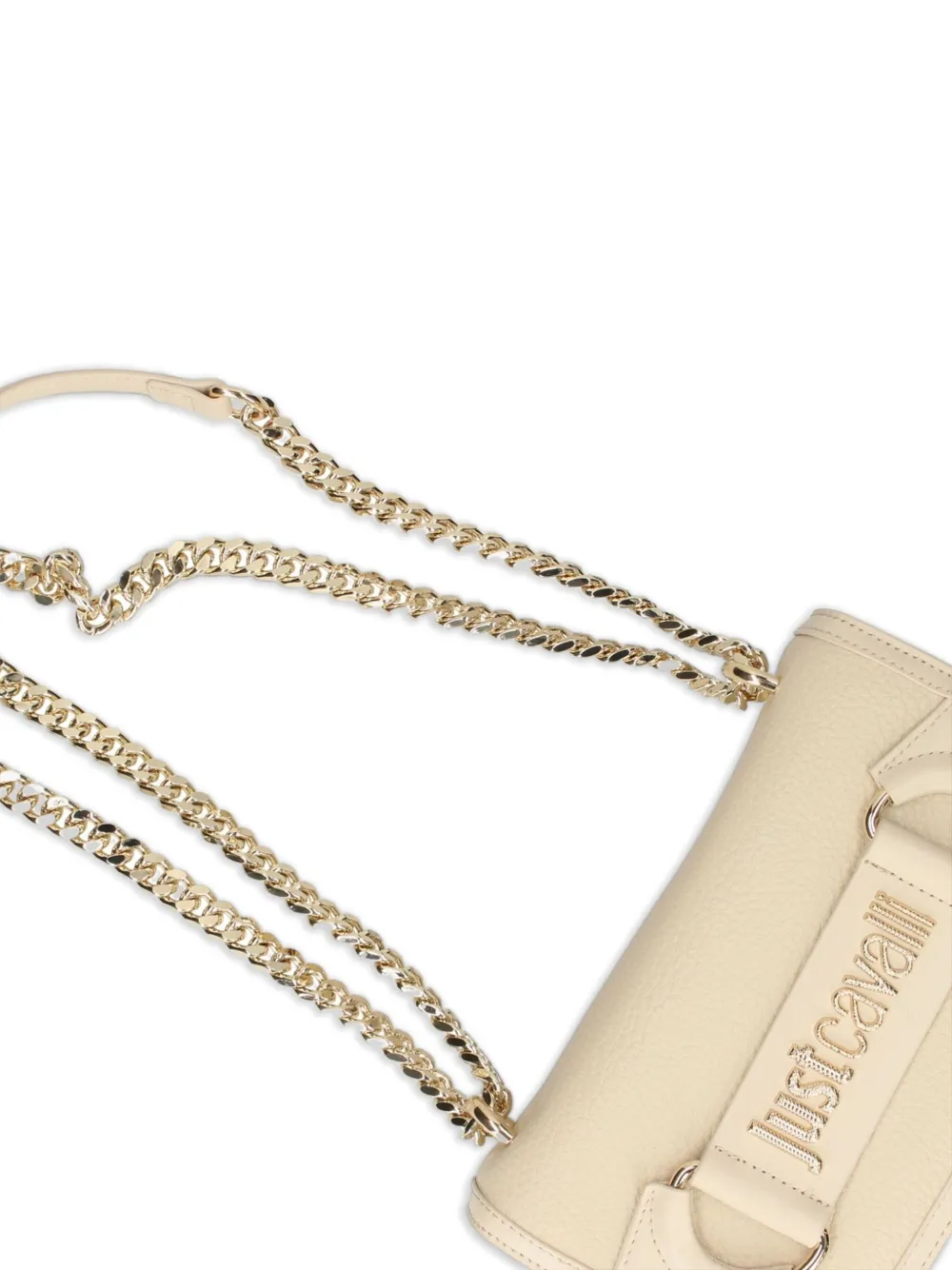Just Cavalli Crossbodytas met logoplakkaat Beige