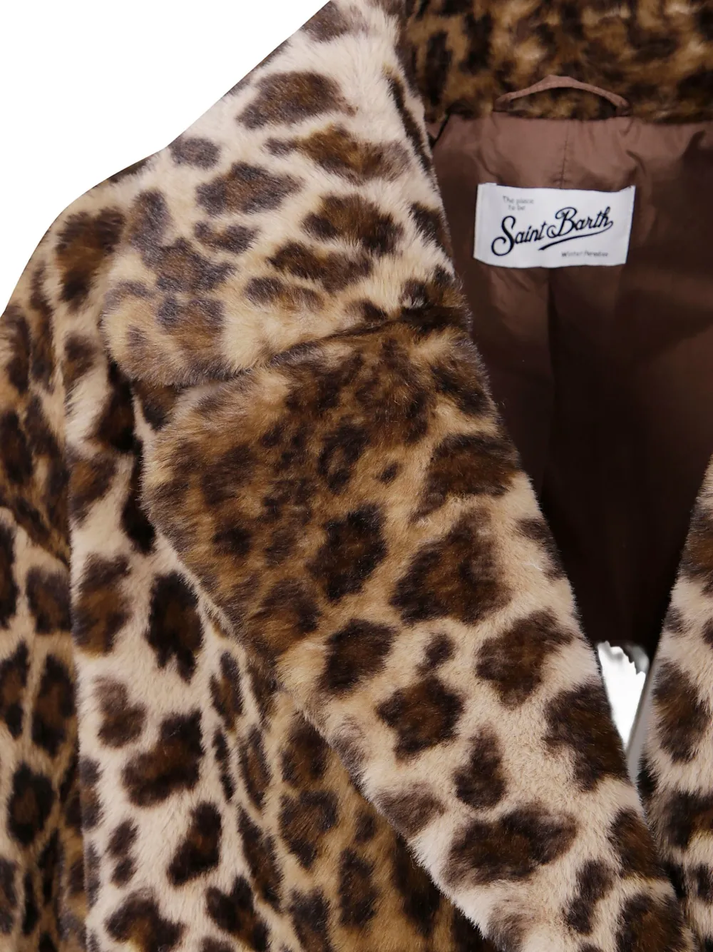 Mc2 Saint Barth Leopard-print Coat In Brown