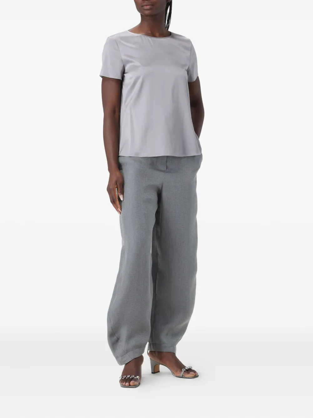 Giorgio Armani Satijnen top - Grijs