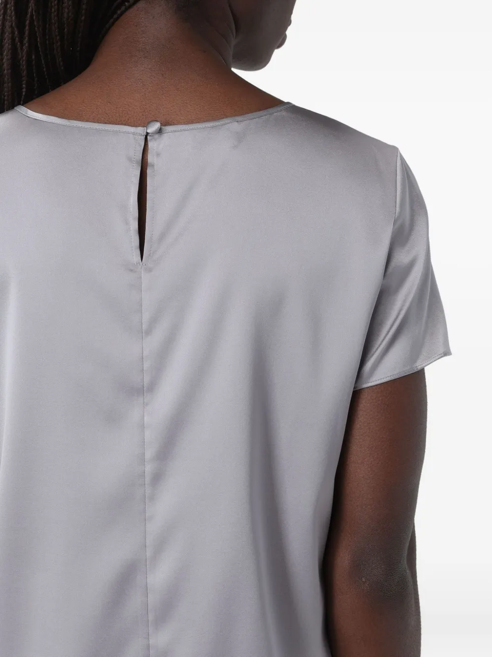 Giorgio Armani Satin Top In Gray