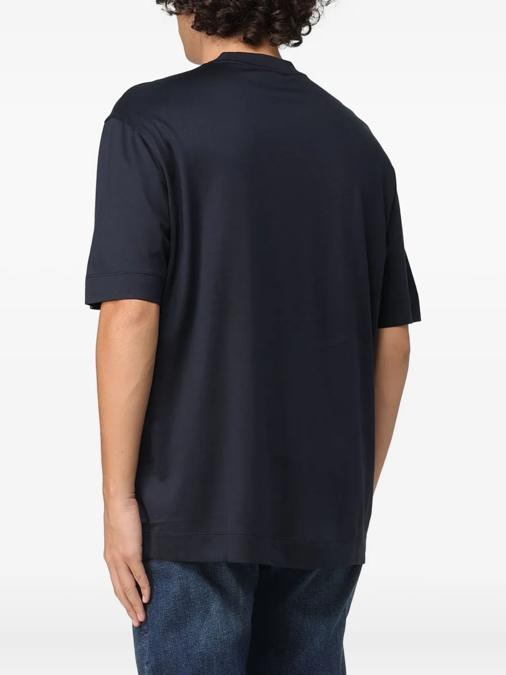 Emporio Armani embroidered T-shirt - Blauw