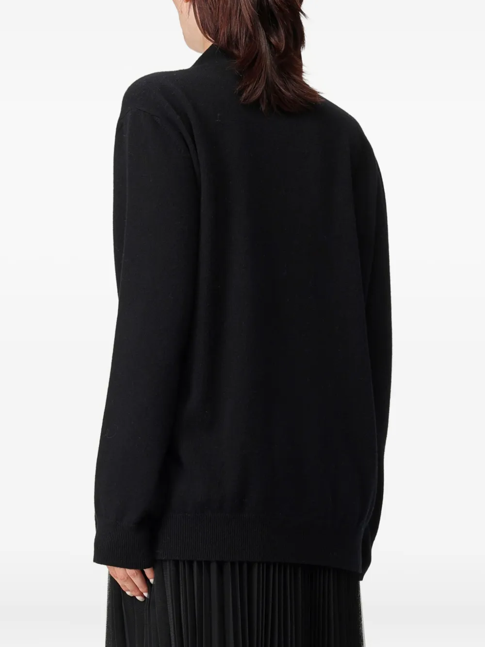 Fabiana Filippi Platinum Draped High-neck Sweater In Black
