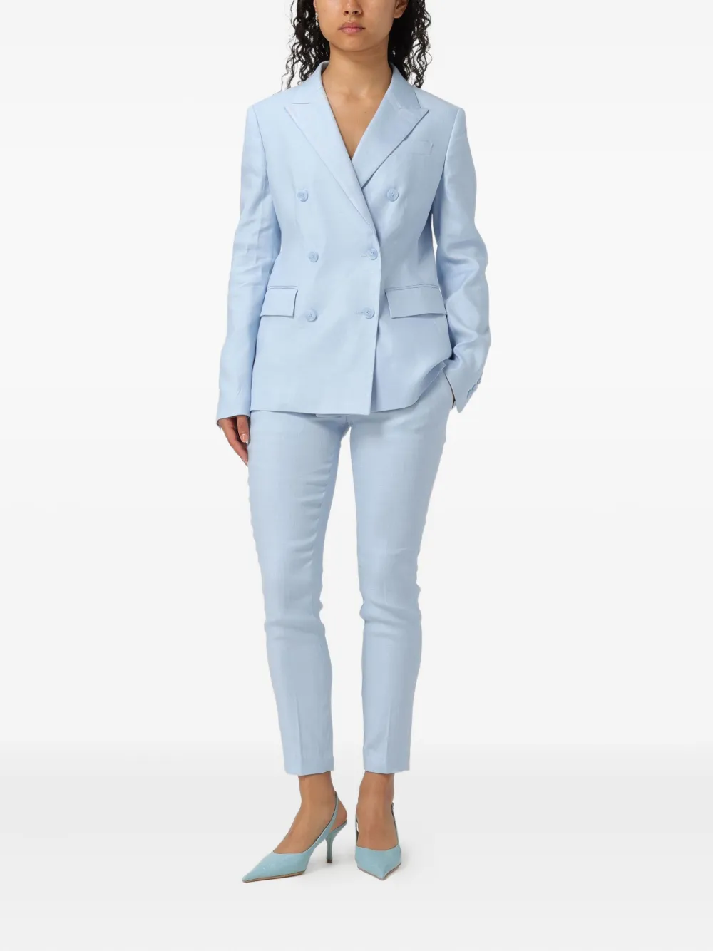 Dondup Double-breasted Blazer In Blue
