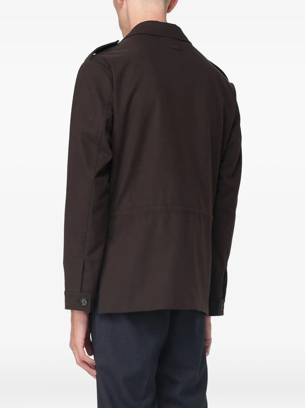 Paolo Pecora Flap-pocket Jacket In Brown