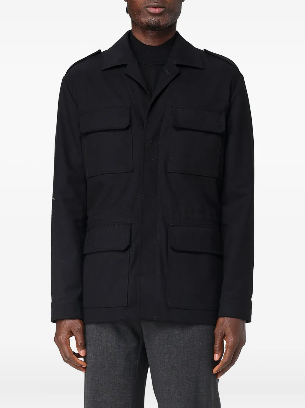 Paolo Pecora chest-pocket field jacket | Black | Image 1