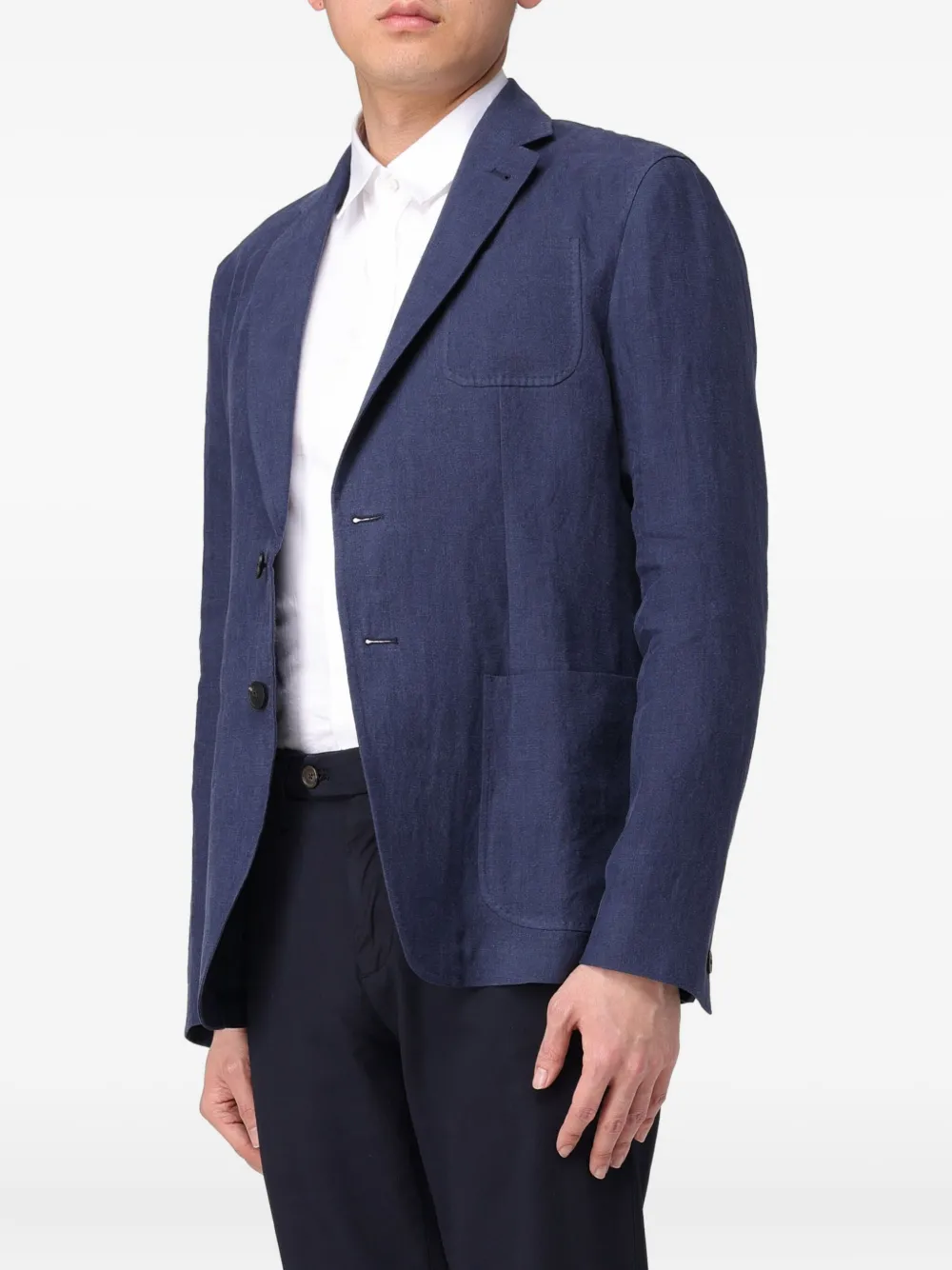 Giorgio Armani Single-breasted Blazer In Blue