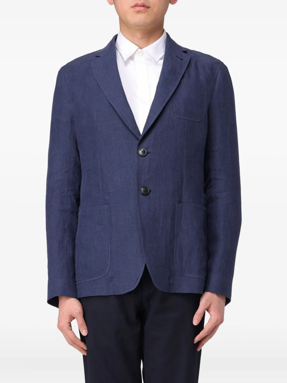 Giorgio Armani Single-breasted Blazer In Blue