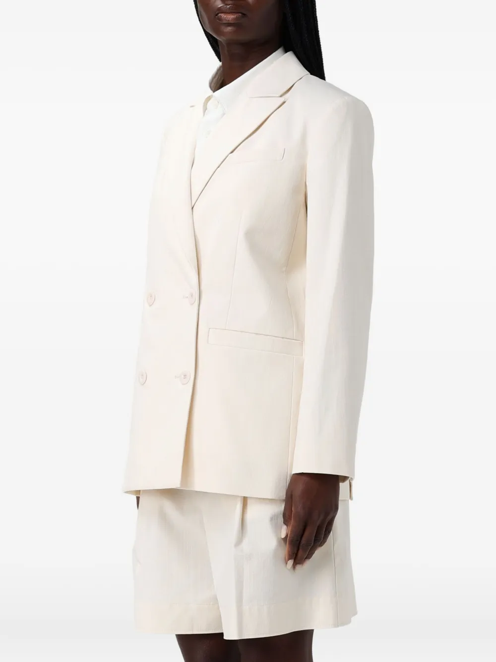 Apc Lucy Double-breasted Blazer In White