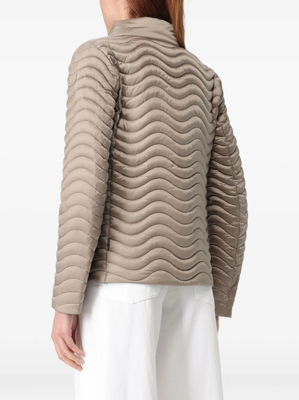 Save The Duck Wavy Quilted Jacket In Brown