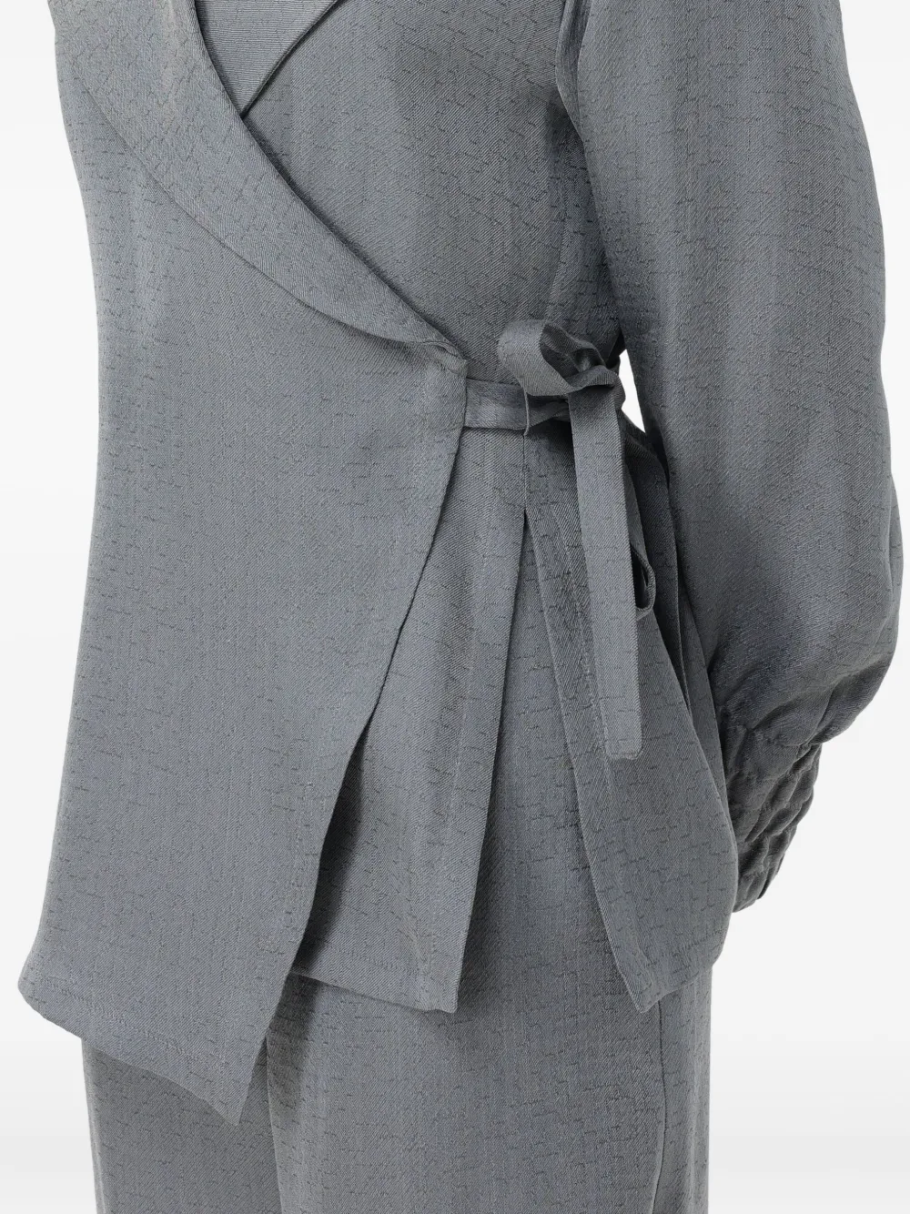 Giorgio Armani Tied-waist Jacket In Gray