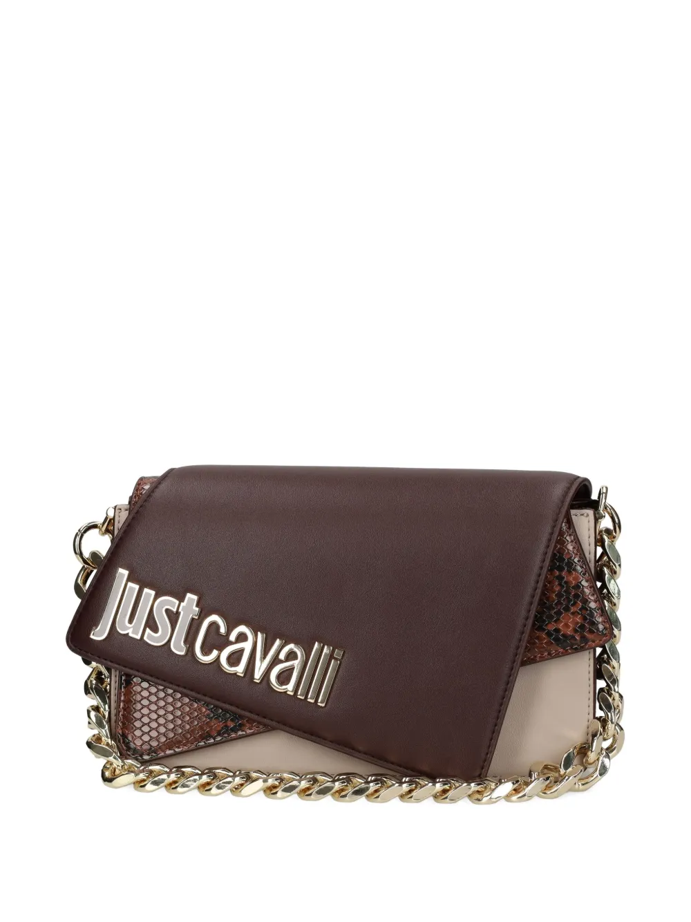 Just Cavalli Logo-plaque Cross Body Bag In Brown