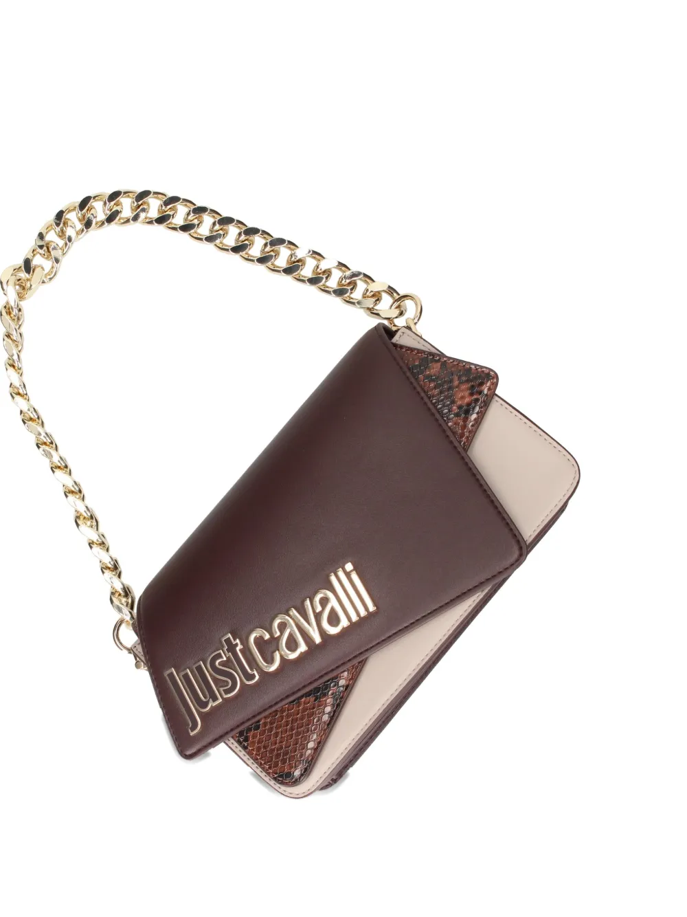 Just Cavalli Logo-plaque Cross Body Bag In Brown