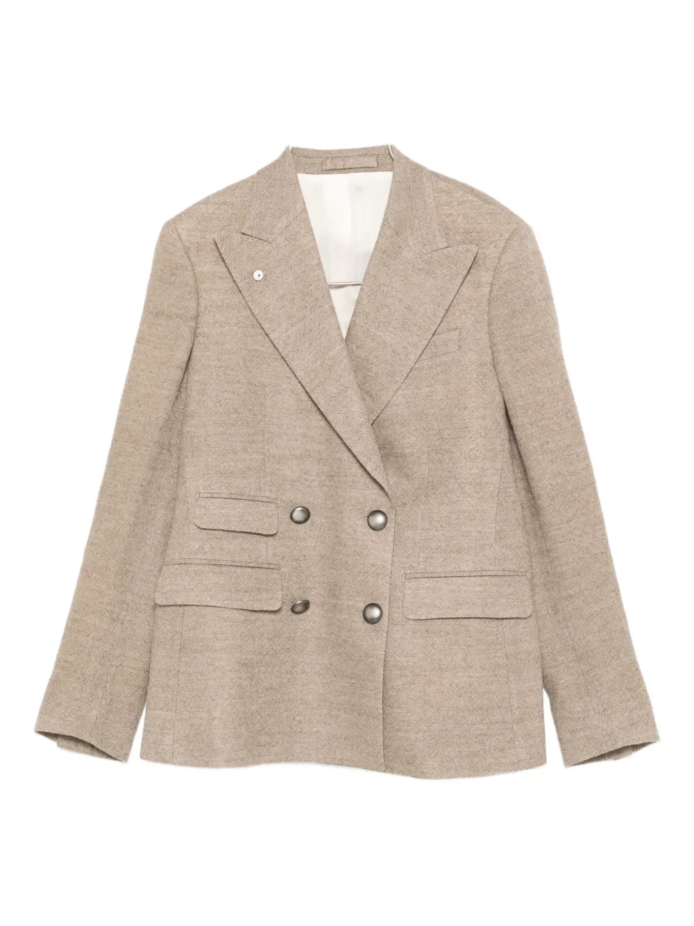 Luigi Bianchi Mantova Double-breasted Pocketed Blazer In Neutral