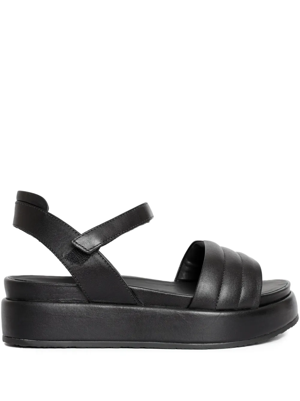 Studio Chofakian Quilted Platform Sandals In Black